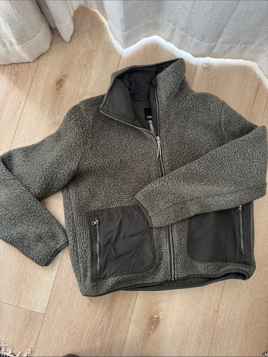 Vuori Jackets & Blazers - Vuori cozy Olive Green Sherpa Zip Jacket Small
